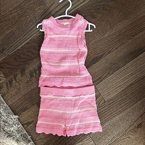 OshKosh B'gosh Pink and White Knit Shorts Set toddler girl